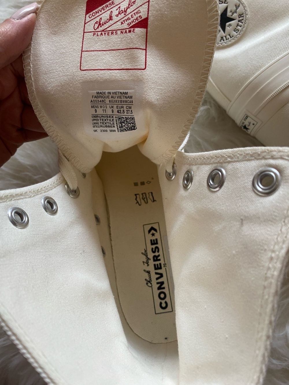NEW Converse Chuck 70 De Luxe Heel High Top Cream Off White Ivory Size 11 / 42.5 - Picture 16 of 16